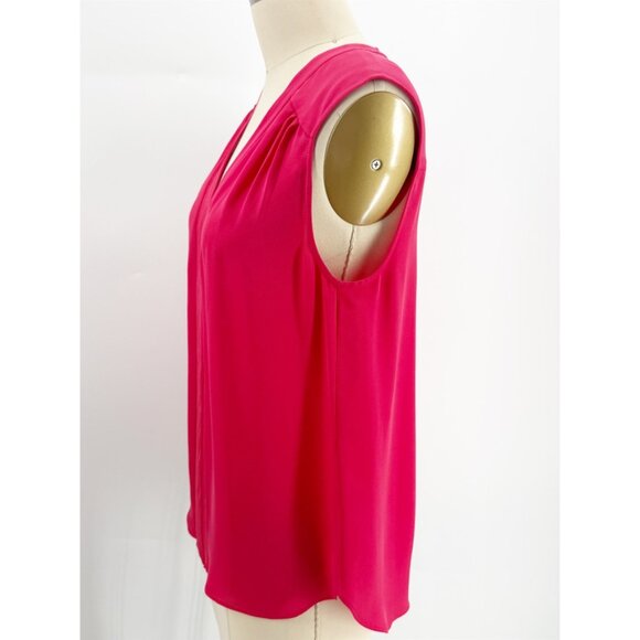 Diane von Furstenberg Silk V-Neck Pink Sleeveless Blouse Top S - Picture 4 of 7
